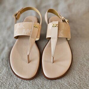 Rare Michael Kors Leather Flat Pink Sandal sz 8.5